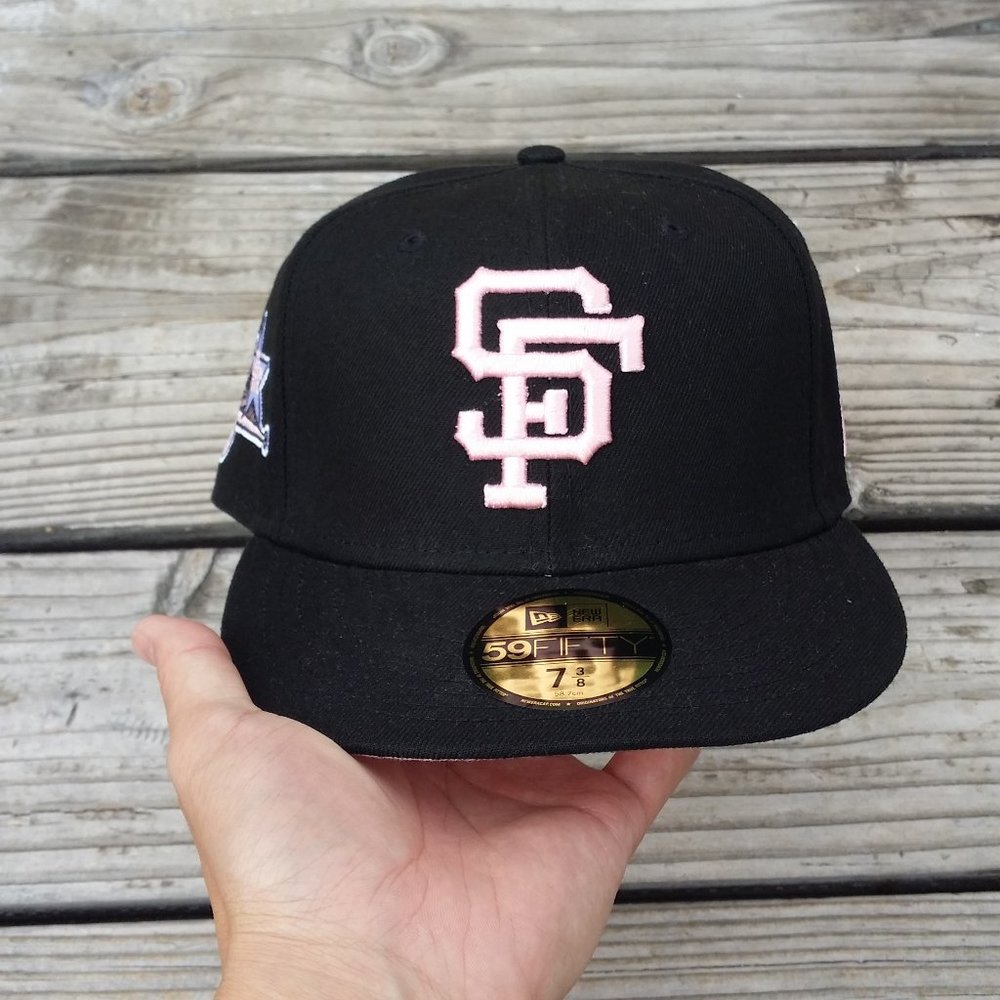 New Era San Francisco Giants 1901 All Star Game Patch Black Pink Fitted Hat Cap - Picture 1 of 6